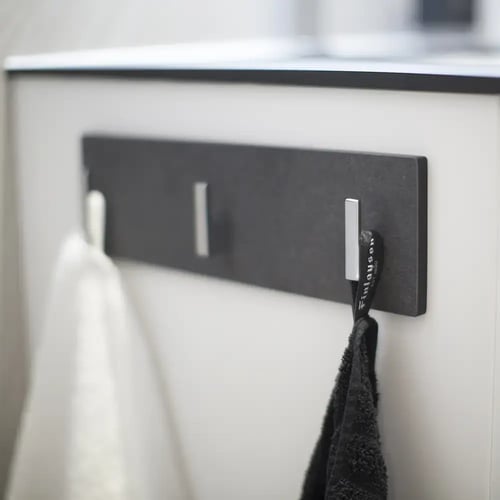 Pyyhekoukku koukkusarja, kulmikas, kromi-musta