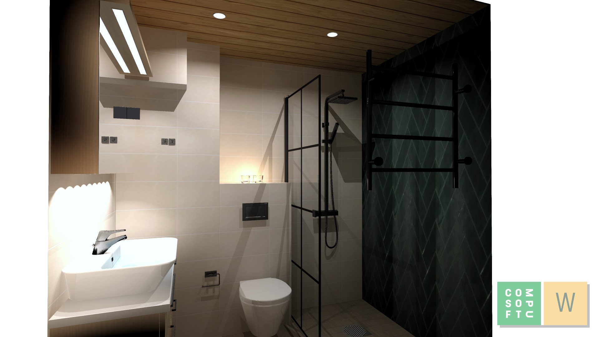 Kylpyhuoneen 3D-havainnekuva, Nastolantie