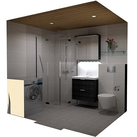 Kylpyhuoneen 3D-kuva