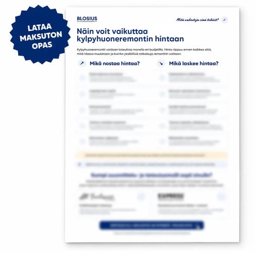 Näin voit vaikuttaa kylpyhuoneremontin hintaan -opas